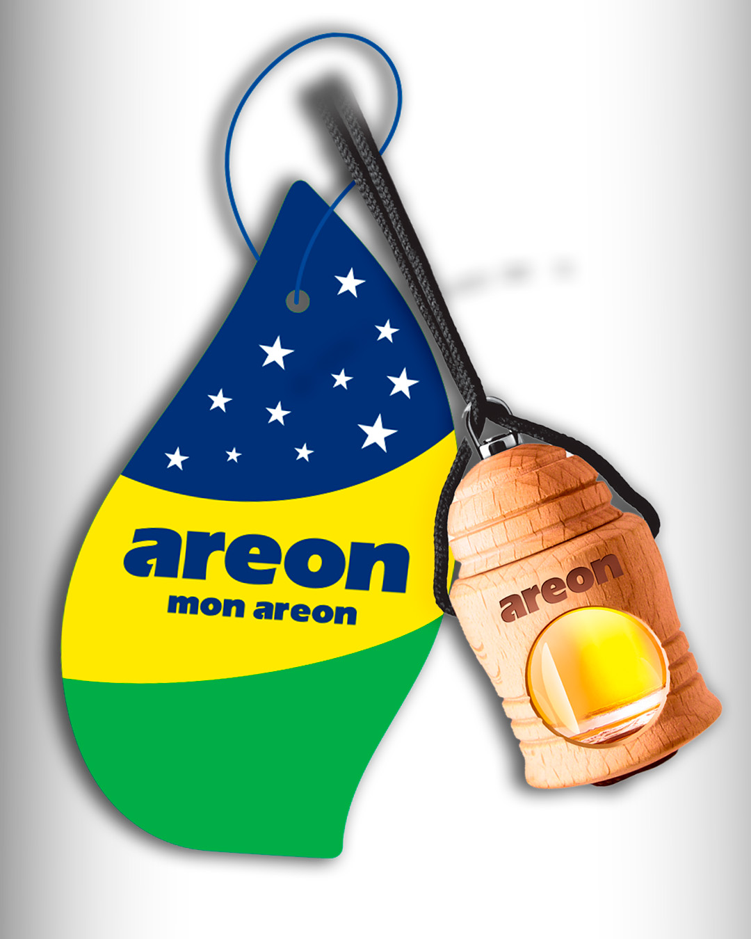 Aromatizante fresco Areon com frasco de madeira