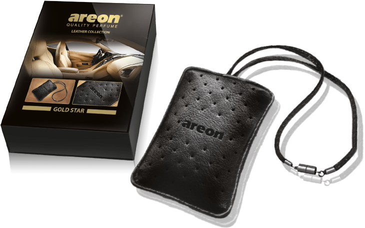 Areon Leather Collection Gold Star com a caixa